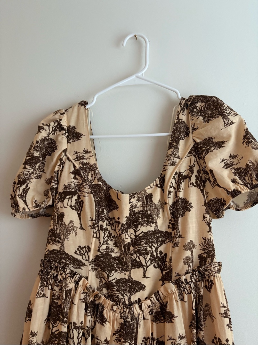 Tuckernuck Hyacinth House Brown Toile Camilla Corset Midi Dress, Size Small - Picture 7 of 9